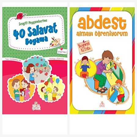 Nesil Çocuk Yayınları 40 Salavat Boyama Kitabı & Abdest Almayı Öğ