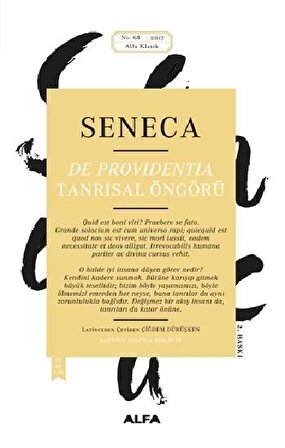Seneca: De Providentia - Tanrısal Öngörü - Lucius Annaeus Seneca - Alfa Yayınları