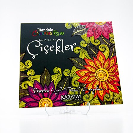 Mandala Rahatlatan Çiçekler Boyama Kitabı 23x24cm Büyük Boy Sıfır Stress