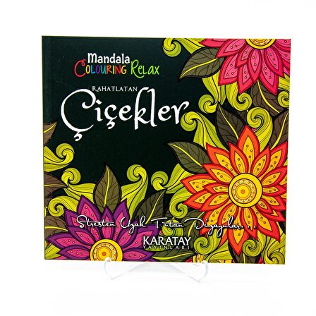 Mandala Rahatlatan Çiçekler Boyama Kitabı 23x24cm Büyük Boy Sıfır Stress