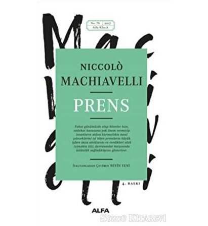 Prens - Niccolo Machiavelli - Alfa Yayınları