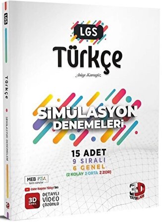 8. Sınıf LGS Türkçe Simülasyon 15 Deneme