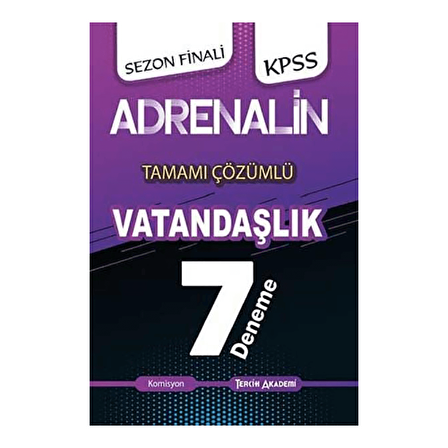 Tercih Akademi 2020 KPSS Adrenalin Sezon Finali Vatandaşlık Çözümlü 7 Deneme