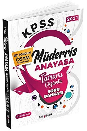 2021 KPSS Müderris Anayasa Çözümlü Soru Bankası Tercih Akademi Yayınları