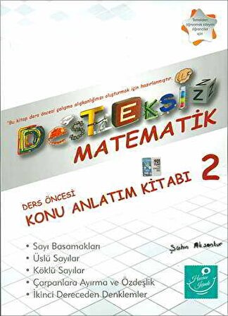 Kartezyen Desteksiz Matematik 2 Ders Öncesi Konu Anlatım Kitabı