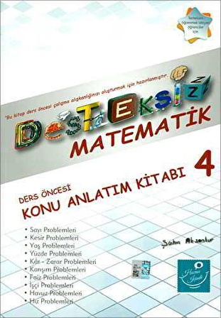 Kartezyen Desteksiz Matematik 4 Ders Öncesi Konu Anlatım Kitabı