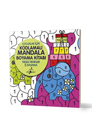  Neşeli Renkler İş Başında - Çocuklar İçin Kodlamalı Mandala Boyama Kitabı