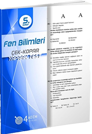 4 Adım 5.Sınıf Fen Bilimleri Yaprak Test