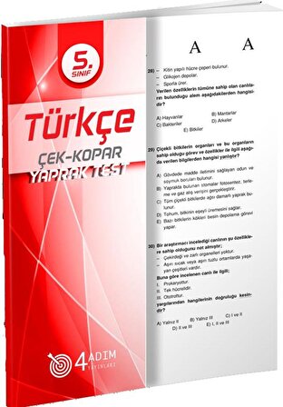 5. Sınıf Türkçe Yaprak Test 2019