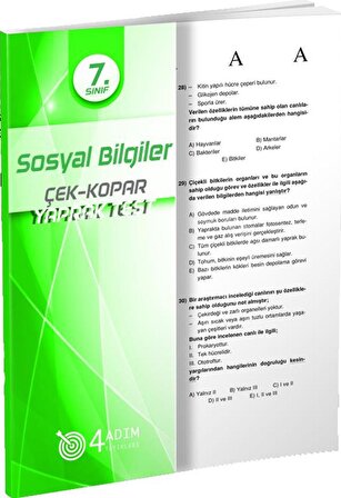 4 Adım 7.Sınıf Sosyal Bilgiler Yaprak Test