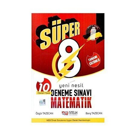 Nitelik 8.Sınıf Matematik Süper 10 Deneme Sınavı