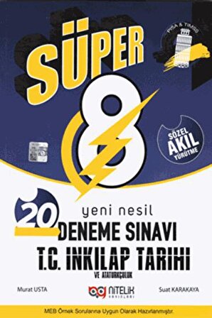 Nitelik Yayınları 8. Sınıf Lgs T.C İnkılap Tarihi Ve Atatürkçülük Süper 20'Li Deneme