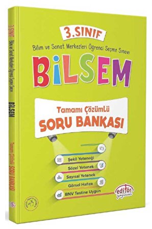 Editör Yayınları 3. sınıf Bilsem Tamamı Çözümlü Soru Bankası