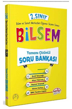 Editör Yayınları 2. Sınıf Bilsem Tamamı Çözümlü Soru Bankası