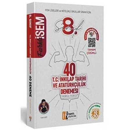 İsem Yayınları 8. Sınıf LGS Farklı İsem T.C. İnkilap Tarihi ve Atatürkçülük 40 Deneme