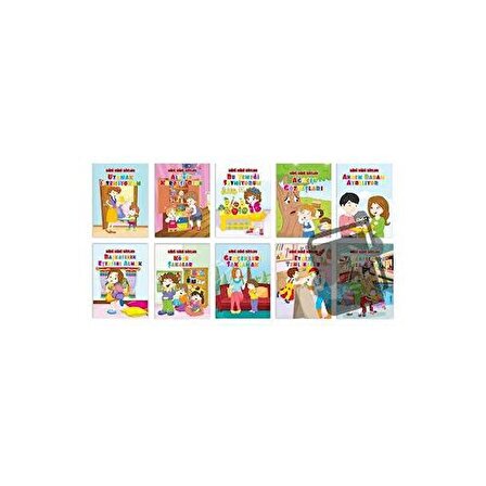 Mini Mini Bizler   Okul Öncesi Eğitici Hikaye Seti   10 Kitap Takım / Pembe Patikler /