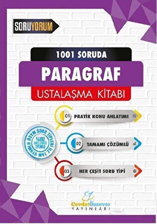 Cevdet Özsever Yayınları 1001 Soruda Paragraf Tamamı Çözümlü Konu Anlatımı