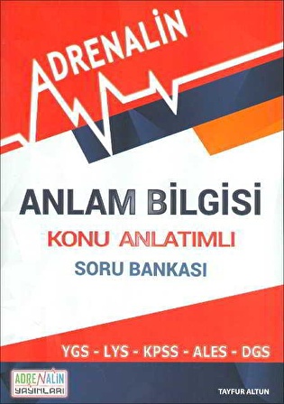 AdreNalin Anlam Bilgisi Konu Anlatımlı Soru Bankası