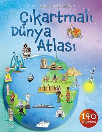 Çıkartmalı Dünya Atlası - Ülkelerin Özellikleri - Alice Pearcey - 1001 Çiçek Kitaplar