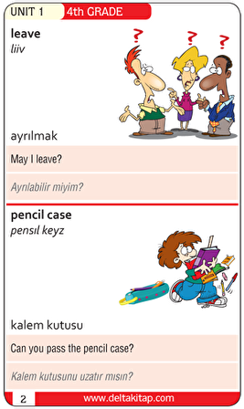 4. Sınıf Resimli İngilizce Dil Kartları
