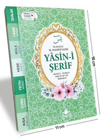 Çanta Boy Yasin-i Şerif Arapça Türkçe Okunuşu ile Birlikte Yeşil Renk