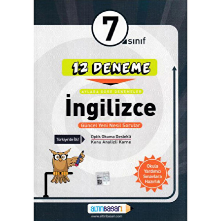 Altın Başarı Yayınları 7. Sınıf 12 Deneme İngilizce