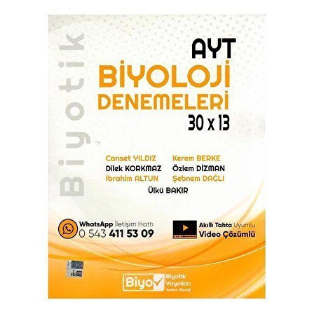 BİYOTİK YKS AYT DENEME BİYOLOJİ (30*13)