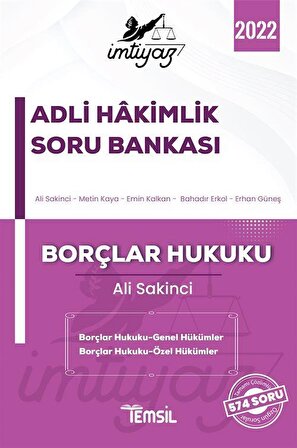 İmtiyaz Adli Hakimlik Soru Bankası Borçlar Hukuku Genel Hükümler-Özel Hükümler / Ali Sakinci