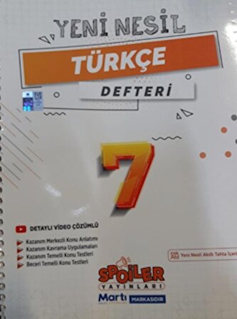 Yeni Nesil 7. Sınıf Türkçe Defter