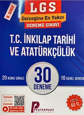 8. Sınıf LGS T.C. İnkılap Tarihi ve Atatürkçülük 30 Deneme