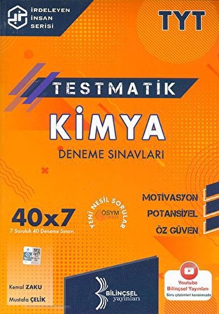 TYT Testmatik Kimya Deneme Sınavları Bilinçsel Yayınları