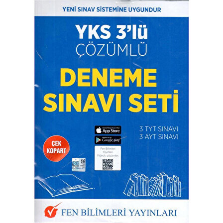 Fen Bilimleri Yayınları YKS 3 Çözümlü Deneme Sınavı Seti