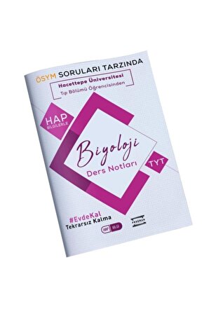 Fragman Yayınları Hacettepe Üniversitesi Öğrencisinden TYT Biyoloji Hap Bilgi Ders Notları