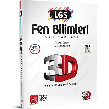 8. Sınıf 3D LGS Fen Bilimleri Soru Bankası Video Çözümlü Çözüm 3D Yayınları