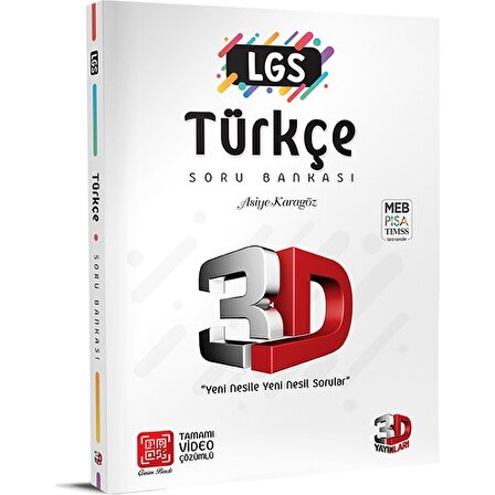 8. Sınıf 3D LGS Türkçe Soru Bankası Video Çözümlü Çözüm 3D Yayınları