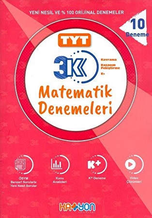 TYT 3K Matematik Denemeleri Katyon Yayınları