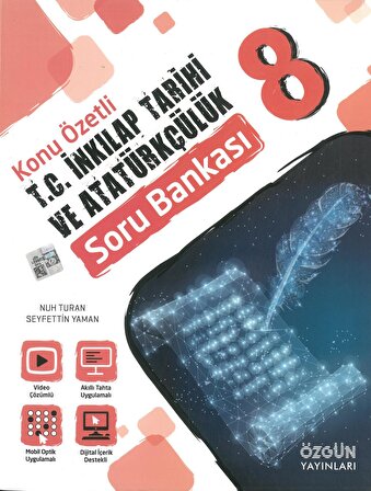 Özgün Yayınları 8. Sınıf T.C. İnkılap Tarihi Ve Atatürkçülük Konu Özetli Soru Bankası