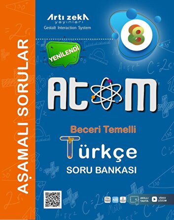 Artı Zeka Yayınları 8. Sınıf LGS Atom Beceri Temelli Türkçe Aşamalı Soru Bankası