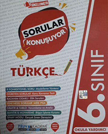 Pruva Akademi 6.Sınıf Türkçe Yeni Sorular Konuşuyor Soru Bankası
