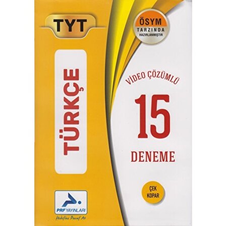 TYT Türkçe 15 Deneme Sınavı