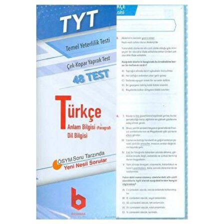 TYT Türkçe Çek Kopar Yaprak Test Basamak Yayınları