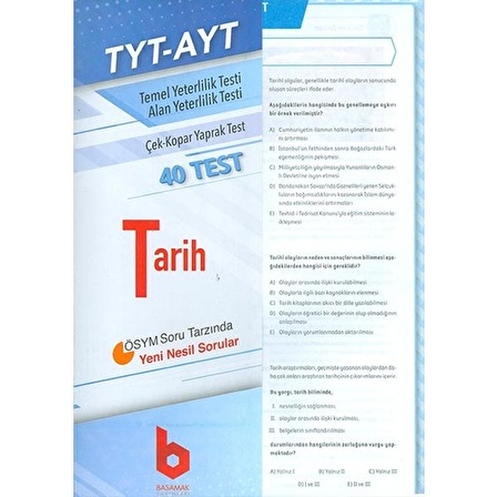 TYT AYT Tarih Çek Kopar Yaprak Test Basamak Yayınları