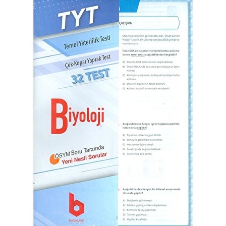 TYT Biyoloji Çek Kopar Yaprak Test Basamak Yayınları