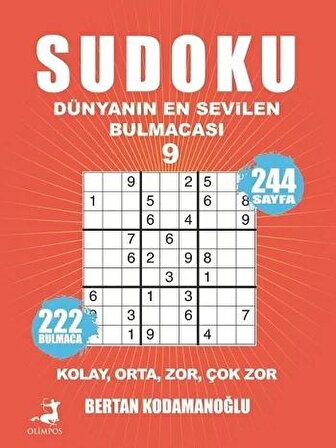 Sudoku 9 Kolay, Orta, Zor, Çok Zor