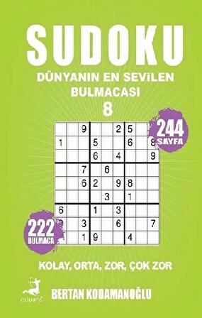Sudoku 8 Kolay, Orta, Zor, Çok Zor
