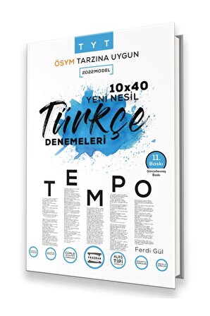 2023 Tyt Tempo 10x40 Yeni Nesil Türkçe Denemeleri