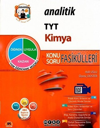 MRKZ Merkez Yayınları TYT Kimya Analitik Konu Anlatımlı Soru Bankası Fasikülleri
