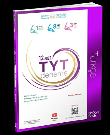 ÜçDörtBeş Yayınları TYT Türkçe 12 Deneme Yeni