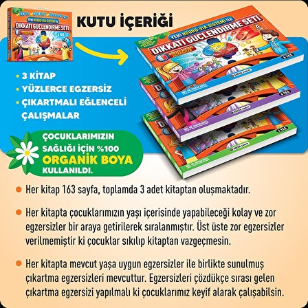 Yeni Neuro-Via Sistemi ile Dikkati Güçlendirme Seti 6 Yaş (3 Kitap)