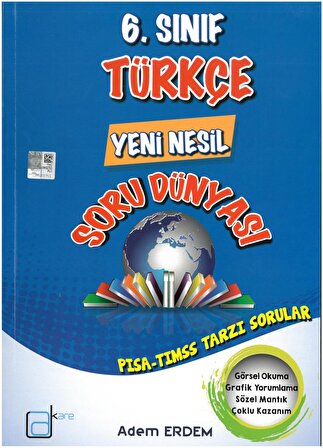 6.Sınıf Türkçe Yeni Nesil Soru Dünyası A Kare Yayınları